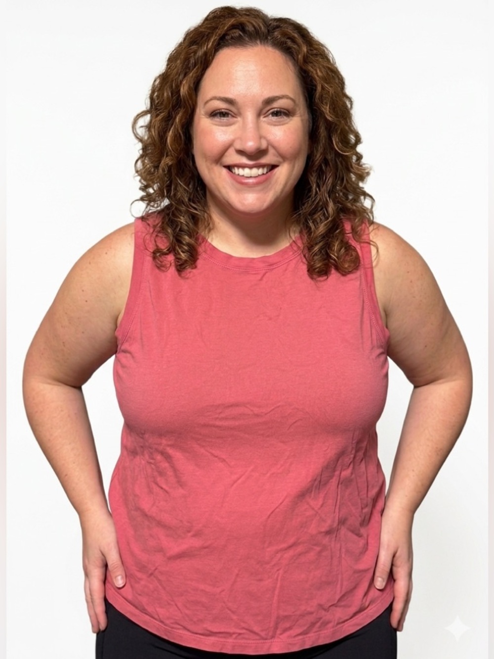 Kersh Sleeveless Crewneck Tank Top Woman Lady XXL Plus Size Raspberry Pink
